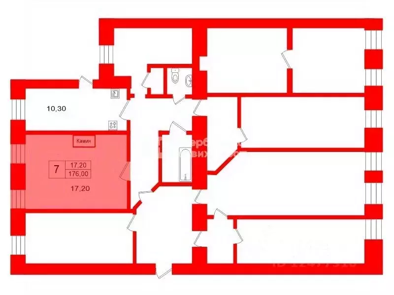 Комната Санкт-Петербург Подольская ул., 38 (17.2 м) - Фото 2