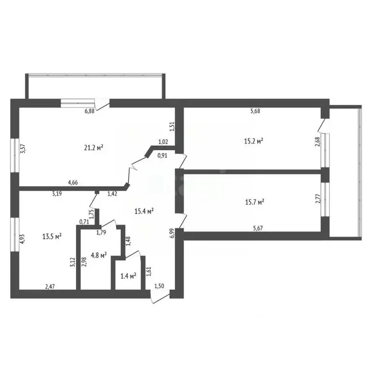 3-к кв. Амурская область, Благовещенск ул. Богдана Хмельницкого, 31 ... - Фото 2