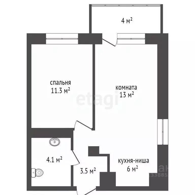 2-к кв. Красноярский край, Красноярск просп. Машиностроителей, 35 ... - Фото 2