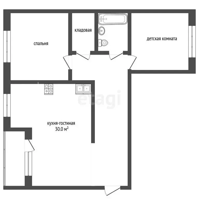 2-комнатная квартира: Тюмень, улица Куйбышева, 25к1 (96 м) - Фото 1