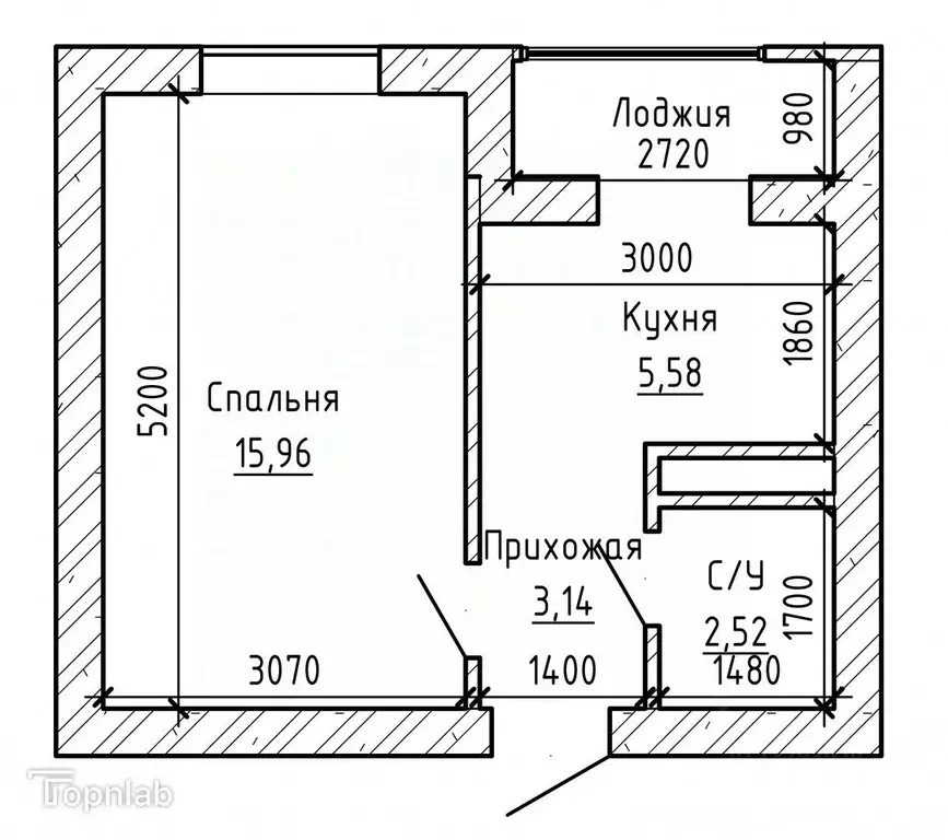 1-к кв. Кабардино-Балкария, Нальчик ул. Профсоюзная (30.8 м) - Фото 2
