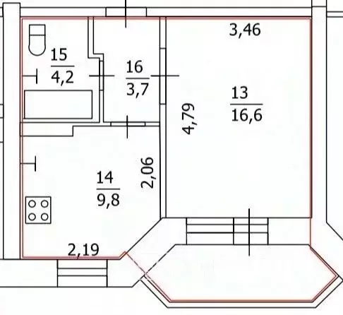 1-к кв. Курская область, Курск ул. Радищева, 18 (34.3 м) - Фото 1