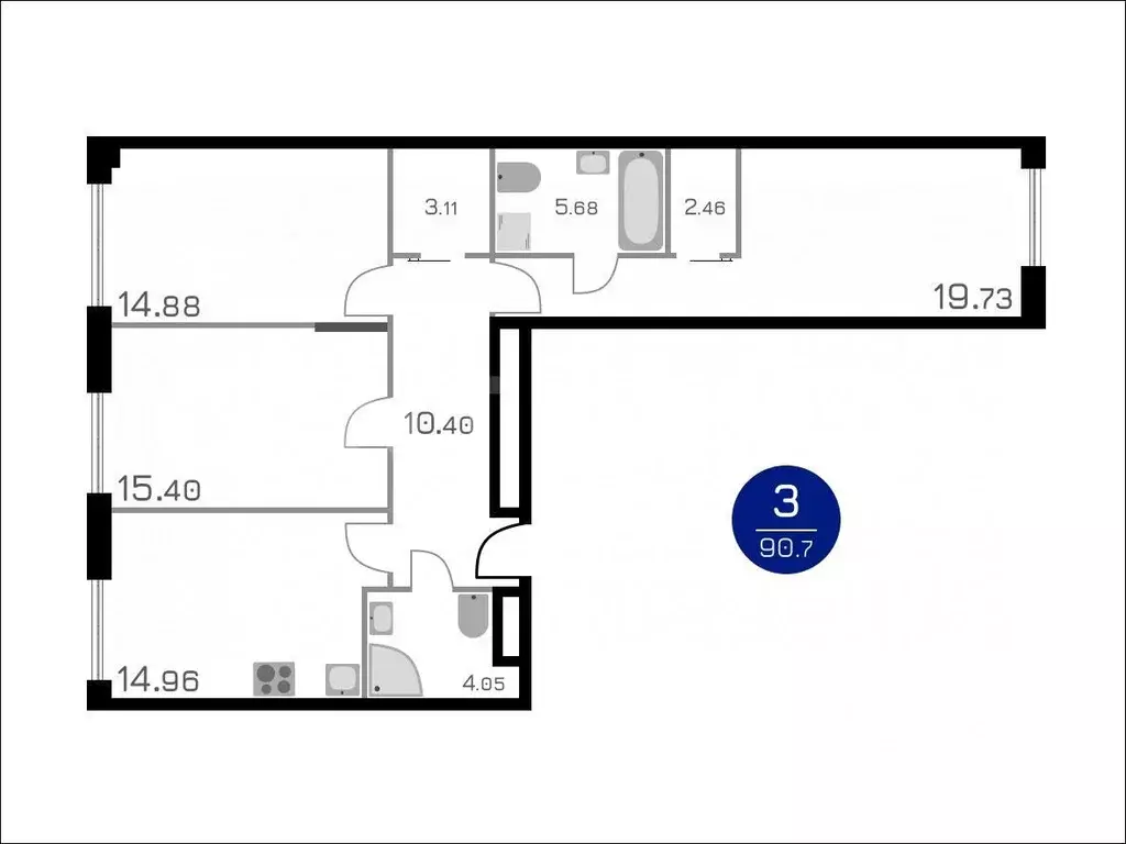 4-к кв. Москва ул. Годовикова, 11к2 (91.0 м) - Фото 1