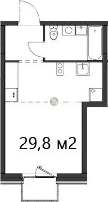 Квартира-студия: Санкт-Петербург, Галерный проезд, 1к2 (29.8 м) - Фото 1