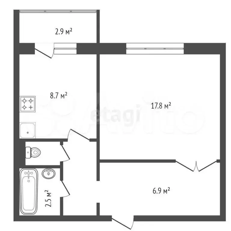 1-к. квартира, 35,9 м, 13/14 эт. - Фото 1