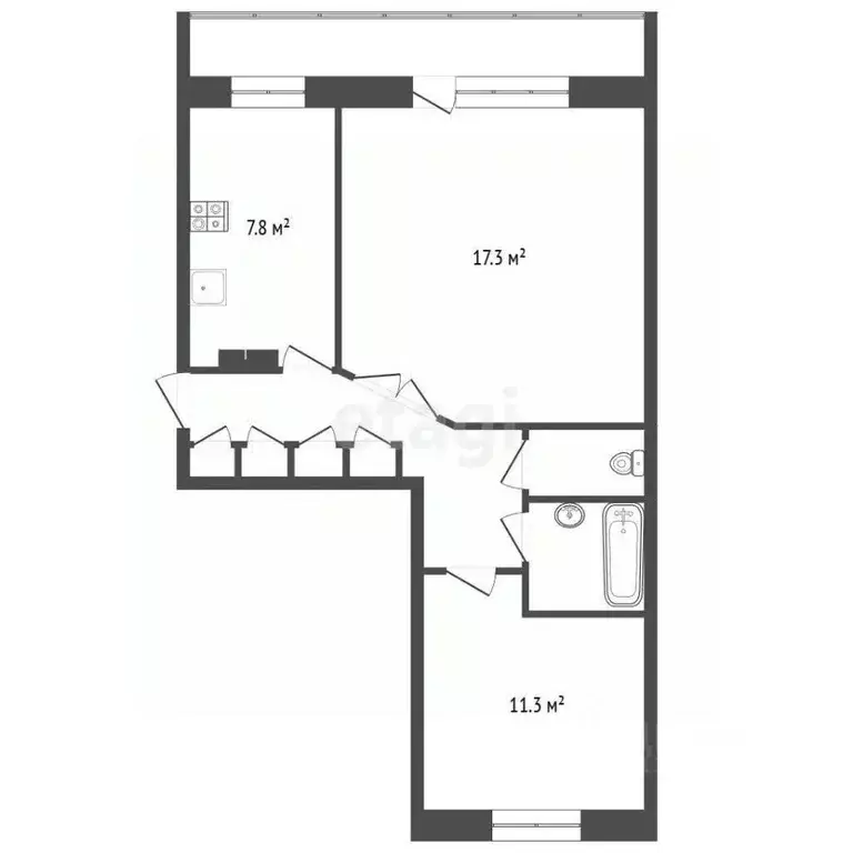 2-к кв. Псковская область, Порхов Молодежная ул., 2 (48.7 м) - Фото 2