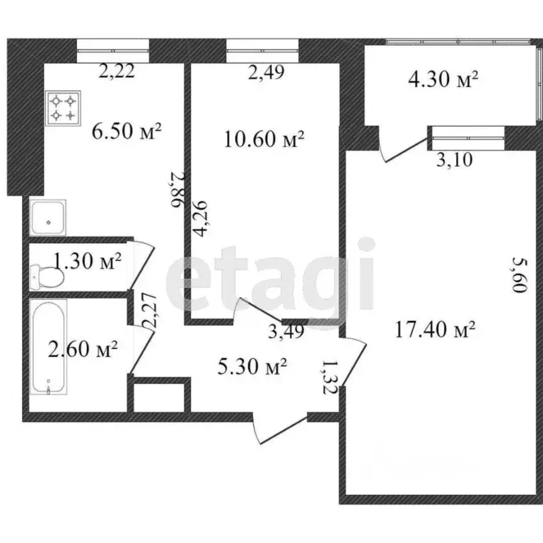 2-к кв. Хабаровский край, Комсомольск-на-Амуре ул. Сусанина, 57/3 ... - Фото 2