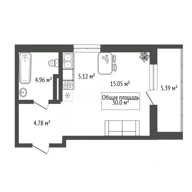 Студия Новосибирская область, Новосибирск ул. 25 лет Октября, 14/1 ... - Фото 2