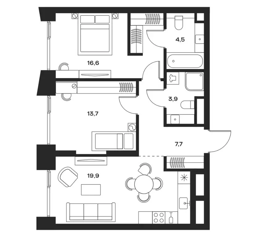 Продаётся 2-к квартира, 66.3 м - Фото 0