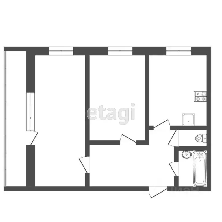 2-к кв. Тюменская область, Тюмень Солнечный проезд, 2 (50.2 м) - Фото 2