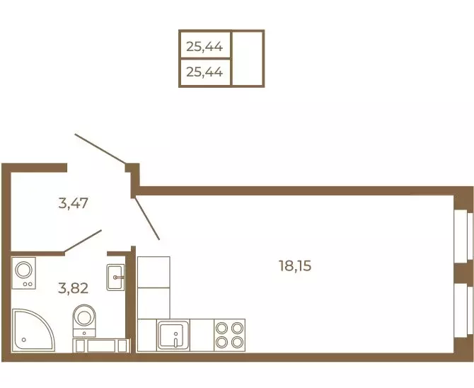 Квартира-студия: Сертолово, ЖК Новая История (25.44 м) - Фото 1