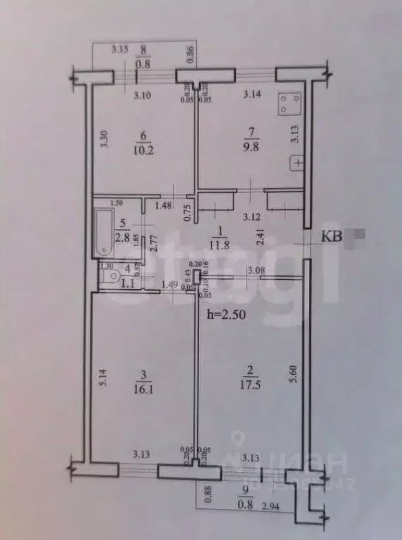 3-к кв. Забайкальский край, Чита 1-й мкр, 23 (69.3 м) - Фото 2
