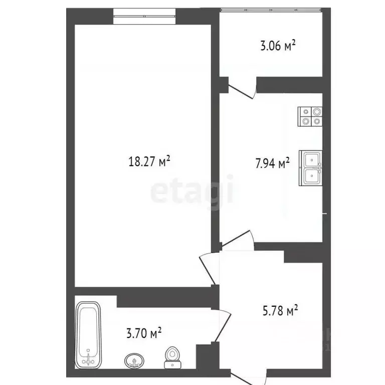 1-к кв. Ростовская область, Аксай ул. Менделеева, 53А (36.6 м) - Фото 2