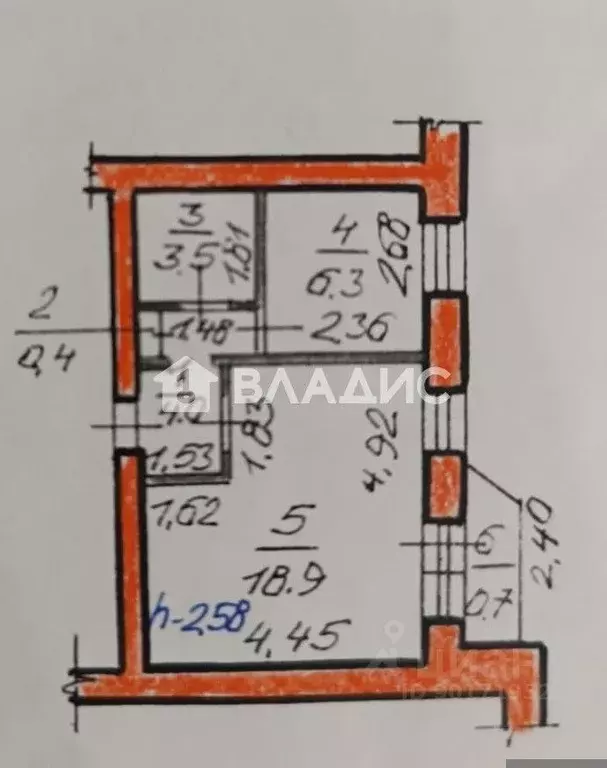 1-к кв. Башкортостан, Стерлитамак ул. Худайбердина, 87 (33.8 м) - Фото 2