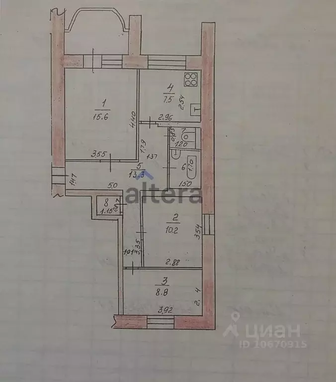 3-к кв. Татарстан, Казань просп. Ямашева, 79 (60.0 м) - Фото 2