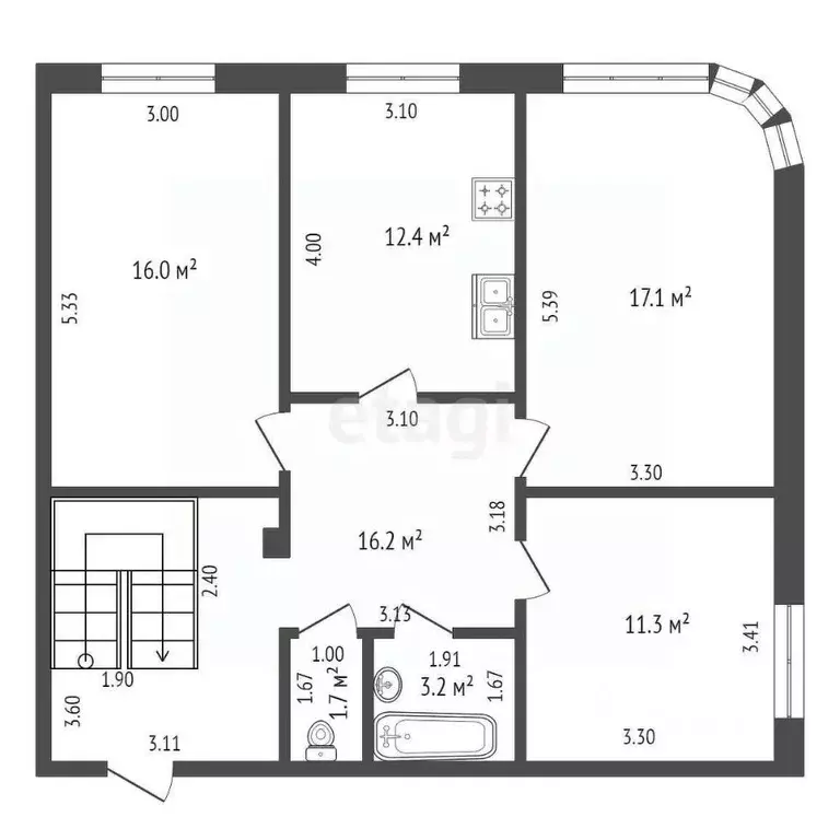 5-к кв. Ростовская область, Ростов-на-Дону Поэтичная ул., 14/9 (151.9 ... - Фото 2