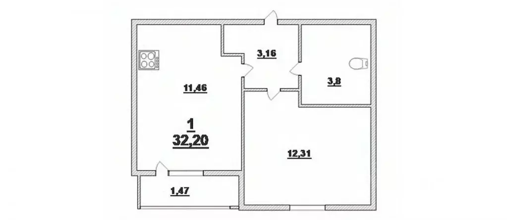 1-к кв. Калининградская область, Калининград ул. Сержанта Мишина, 81к2 ... - Фото 1