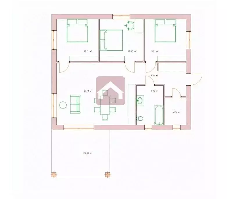 Дом в Саратовская область, с. Усть-Курдюм ул. Виноградная (120 м) - Фото 2