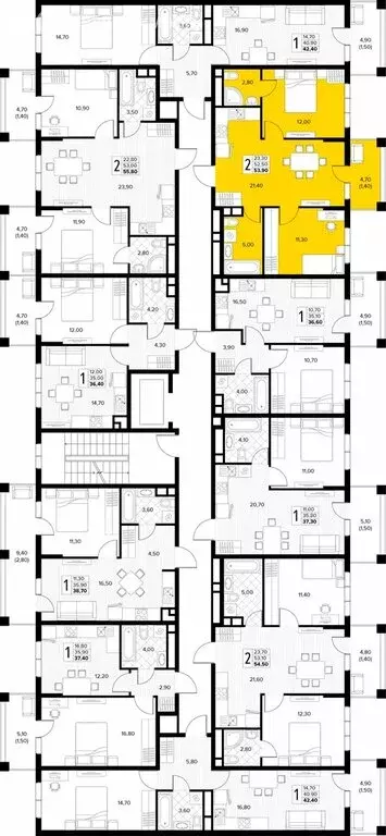 2-комнатная квартира: Сукко, жилой комплекс Кипарис (53.9 м) - Фото 2