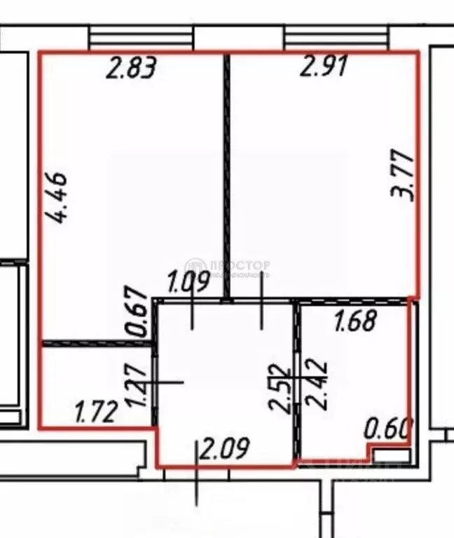 1-к кв. Московская область, Одинцово ул. Рябиновая, 3 (34.3 м) - Фото 2