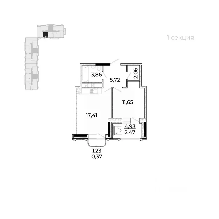 1-к кв. Удмуртия, Ижевск Новая Восьмая ул., 67 (46.86 м) - Фото 2