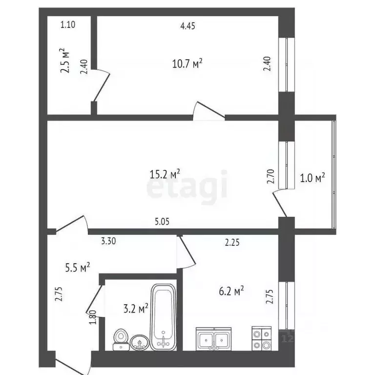 2-к кв. Архангельская область, Коряжма ул. Пушкина, 8 (43.3 м) - Фото 0