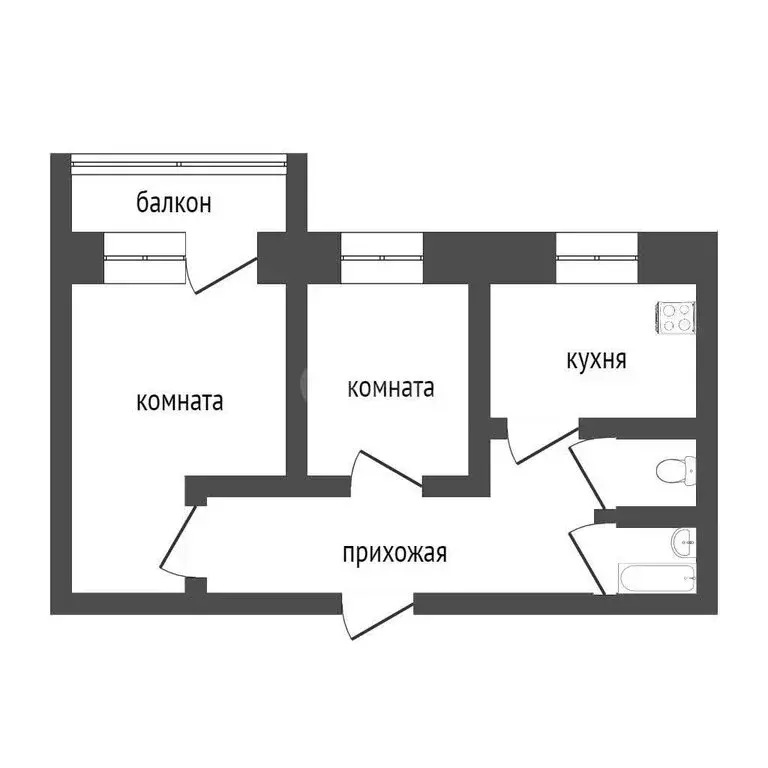2-комнатная квартира: Курган, жилой район Заозёрный, 2-й микрорайон, 8 ... - Фото 1