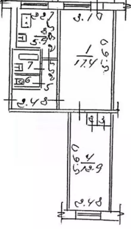 2-к кв. Липецкая область, Липецк ул. Циолковского, 33 (43.8 м) - Фото 2