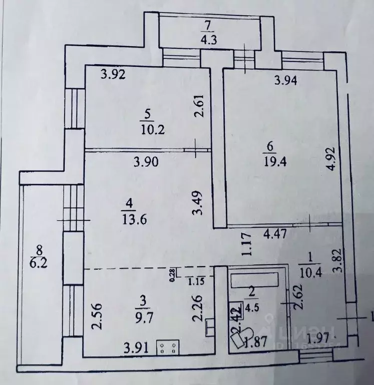 3-к кв. Башкортостан, Уфа ул. Авроры, 5/12 (81.3 м) - Фото 1