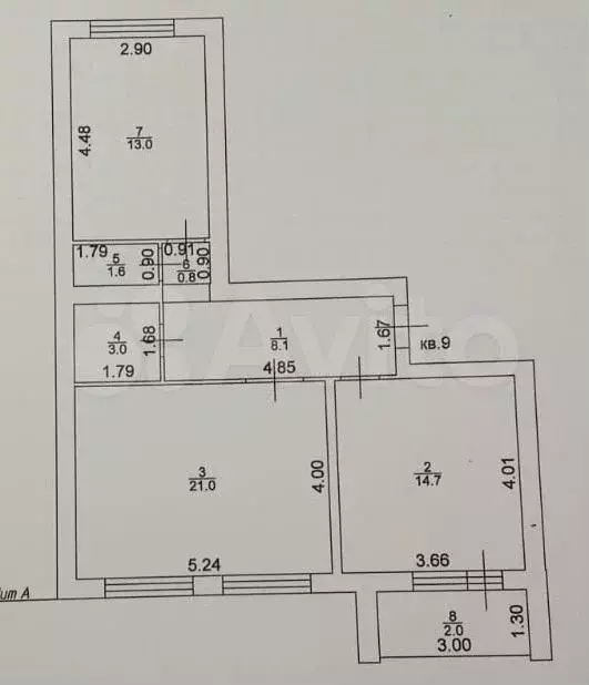 2-к. квартира, 64,2 м, 3/3 эт. - Фото 0