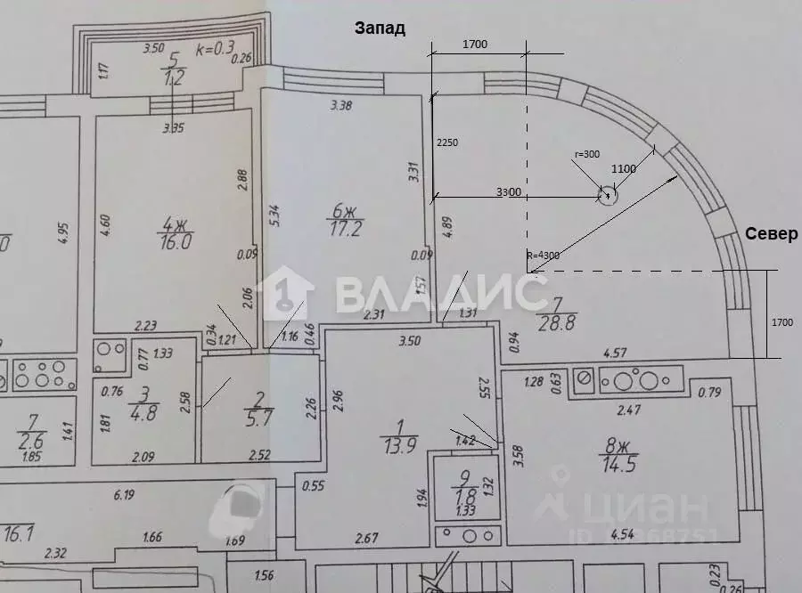 3-к кв. Калининградская область, Калининград ул. Сержанта Колоскова, 8 ... - Фото 2