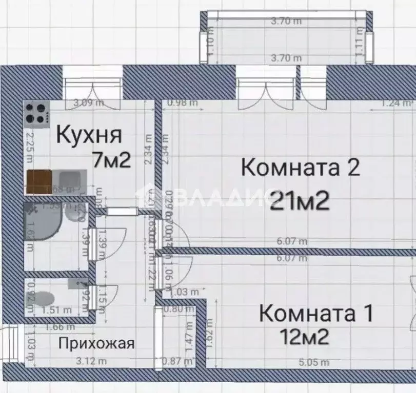 2-к кв. Московская область, Мытищи городской округ, пос. Поведники 6 ... - Фото 2
