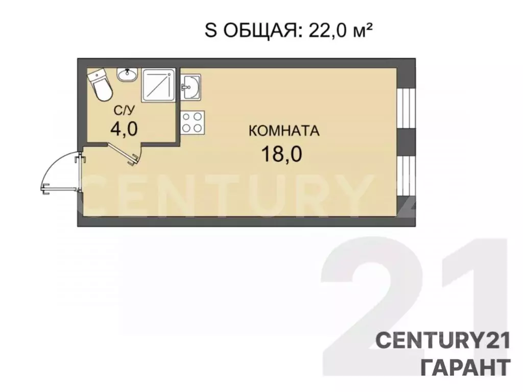 Комната Санкт-Петербург Коломенская ул., 7 (22.0 м) - Фото 1