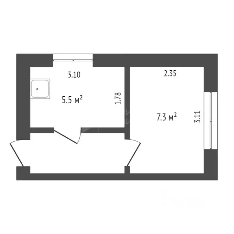 1-к кв. Тюменская область, Тюмень Рижская ул., 76 (8.4 м) - Фото 1