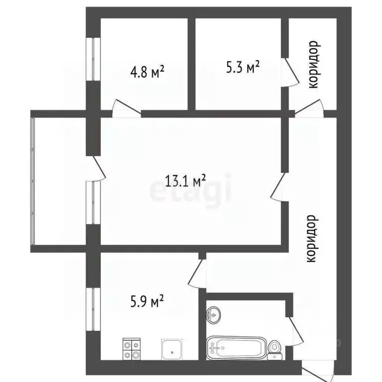 2-к кв. Воронежская область, Воронеж ул. Домостроителей, 51 (42.7 м) - Фото 2