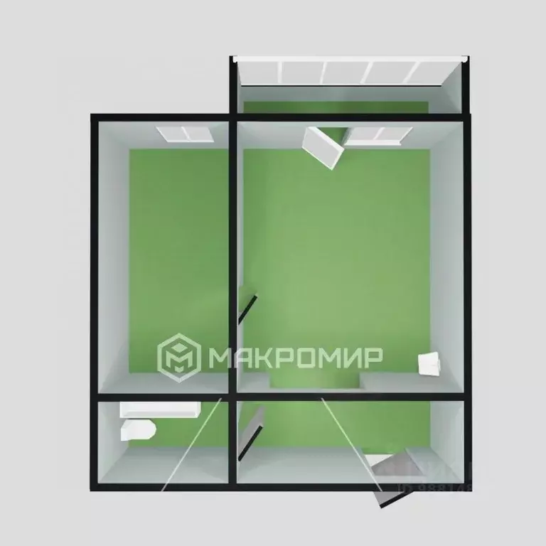 2-к кв. Челябинская область, Челябинск Омская ул., 26 (40.8 м) - Фото 2