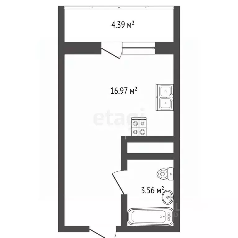 Студия Тюменская область, Тюменский муниципальный округ, д. Патрушева ... - Фото 1