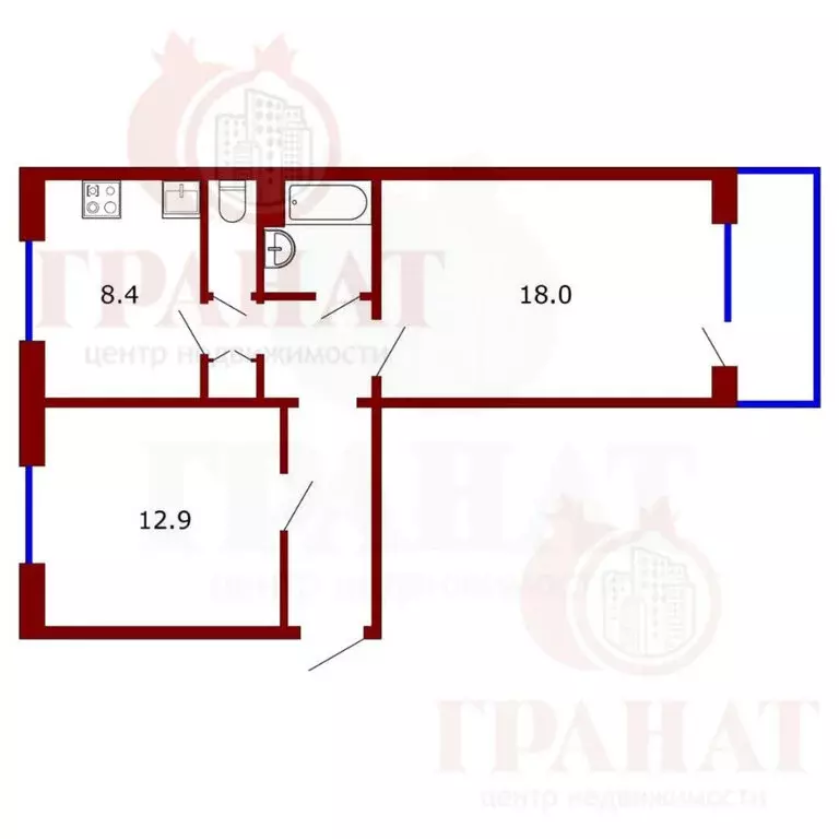 2-комнатная квартира: Асбест, улица Долонина, 2 (51.6 м) - Фото 0