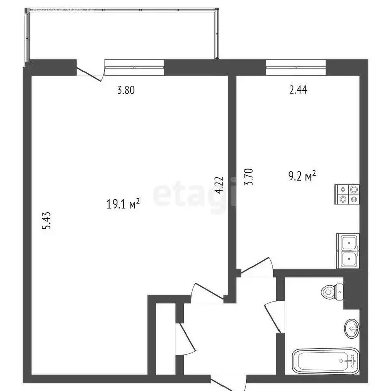1-комнатная квартира: Балашиха, проспект Ленина, 1 (34.7 м) - Фото 1