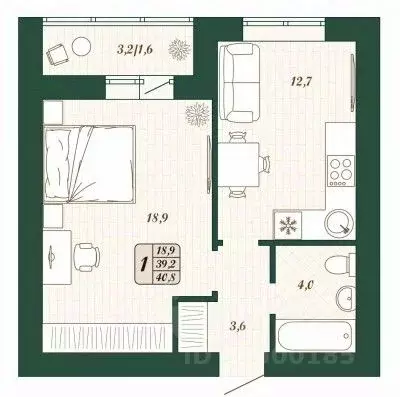 1-к кв. Самарская область, Волжский район, Смышляевка городское ... - Фото 1