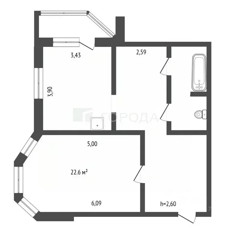 2-к кв. Кемеровская область, Новокузнецк просп. Авиаторов, 97 (62.0 м) - Фото 2
