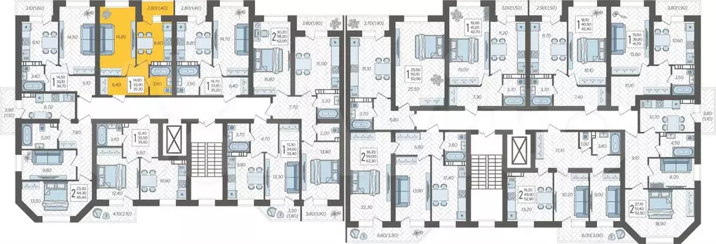 1-к. квартира, 35,3 м, 5/6 эт. - Фото 1