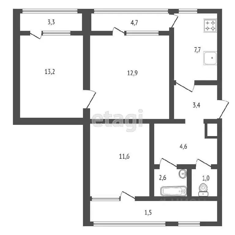 3-к кв. Севастополь ул. Лоцманская, 5 (71.0 м) - Фото 1