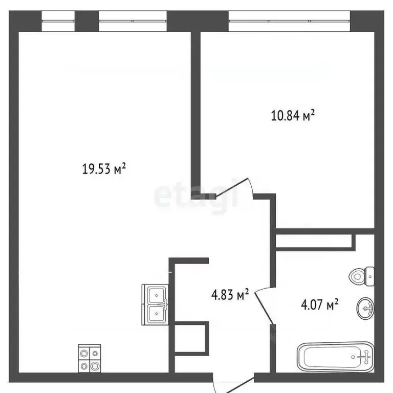 1-к кв. Тюменская область, Тюмень ул. Тимофея Чаркова, 87 (39.0 м) - Фото 1