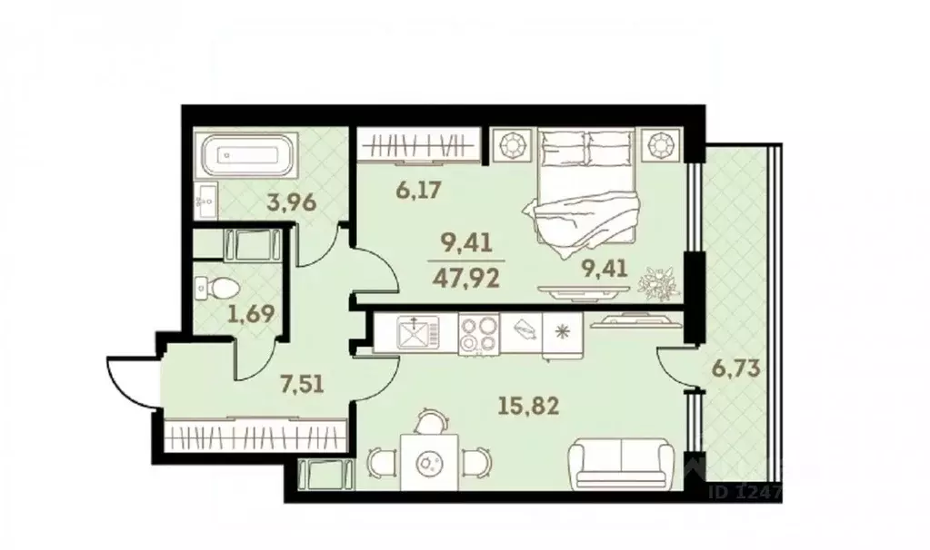 1-к кв. Санкт-Петербург ш. Суздальское, 20к4 (47.9 м) - Фото 1