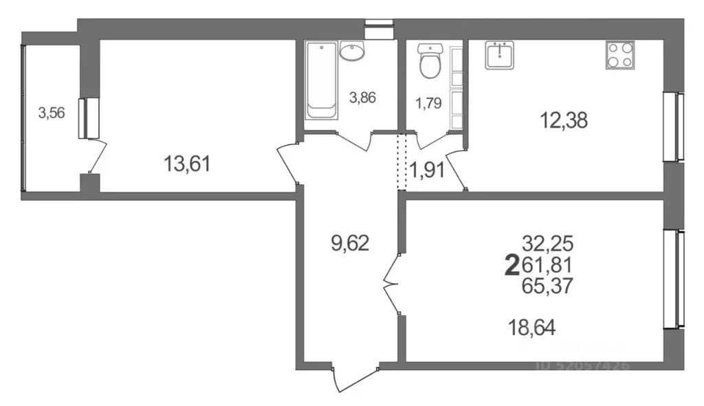 2-к кв. Белгородская область, Белгородский район, Разумное рп, ... - Фото 1