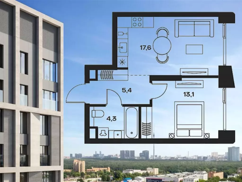 2-к кв. Москва Часовая ул., 28к2 (40.4 м) - Фото 0