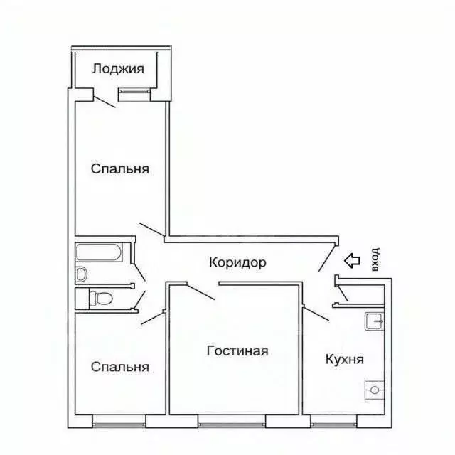 3-к кв. Тульская область, Тула Октябрьская ул., 97 (63.5 м) - Фото 2