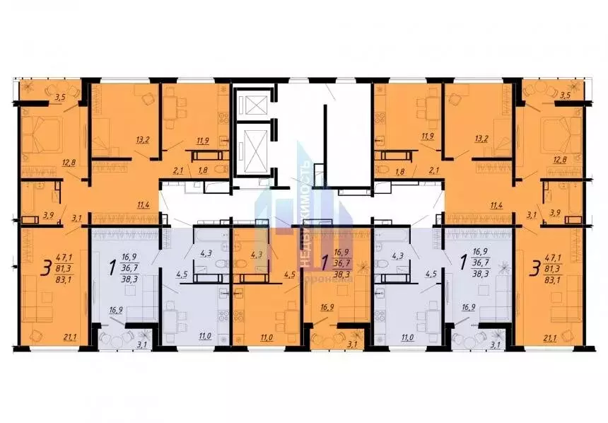 3-комнатная квартира: Воронеж, Ленинградская улица, 27 (83.2 м) - Фото 2