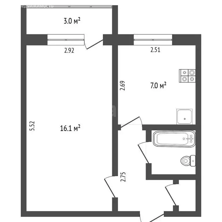 1-комнатная квартира: Талица, улица Пушкина, 5 (34.1 м) - Фото 1